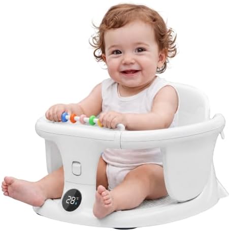 Baby Bath Seat 6+ Months with Temp Display Non-Slip Suction Base Tub Seat by Unknown