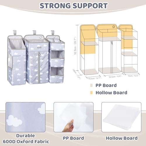 Orzbow 3-in-1 Hanging Diaper Caddy Organizer - Image 6