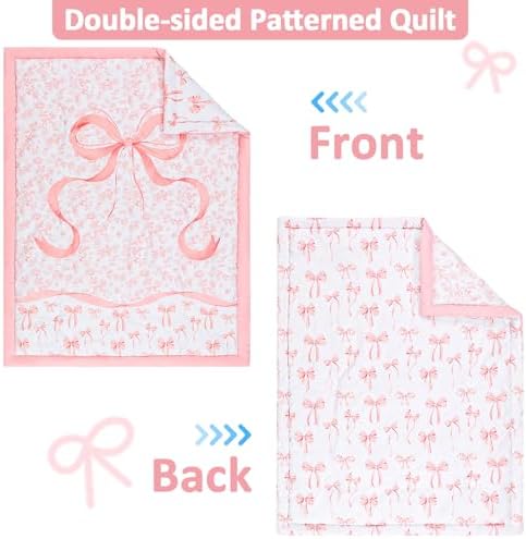Crib Bedding Set for Baby Girls and Boys, 4 Piece Infant Nursery Bedding Sets - Image 4