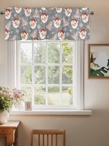 Grey Christmas Valance Curtains - Image 3