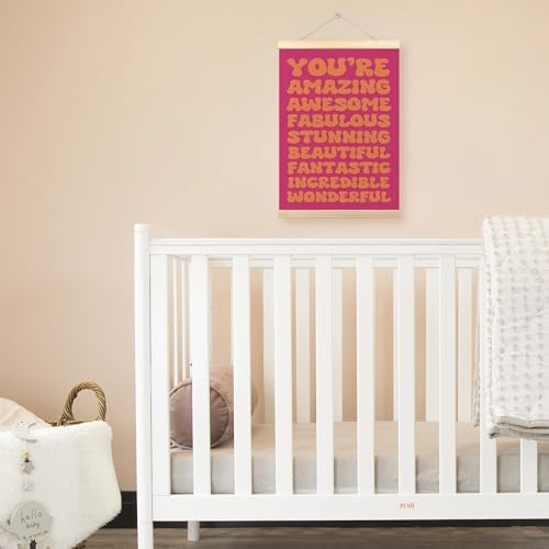 TLESKE Orange and Pink Retro Inspirational Poster Hanger Frame, Hot Pink Trendy - Image 3