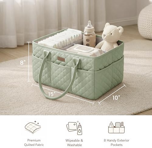Konssy Baby Diaper Caddy Organizer, Solid Design - Image 6