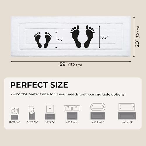 GRANNY SAYS White Bathroom Runner Rug 59" x 20", Soft Microfiber Bath Mat - Image 2