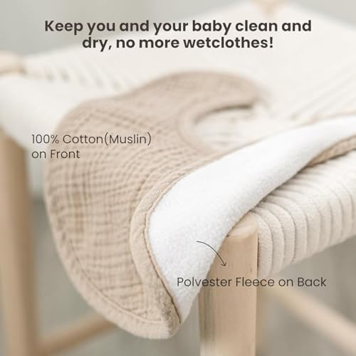 Konssy 8-Pack Muslin Baby Bibs, Adjustable Fit - Image 3