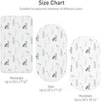Baby Bassinet Sheets 4 Pack, Fits Rectangle Round Oval Hourglass Mattress - Image 3