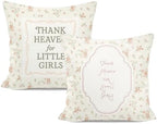 Vintage Floral Throw Pillow Covers 18x18 Inches Set of 2, “Thank Heaven by Unknown