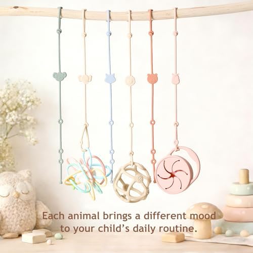 ROCCED Toy Straps for Baby 6pcs, Silicone High Chair Toys Straps Stroller - Image 3