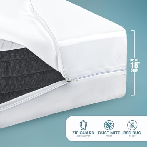 Utopia Bedding Mattress Protector Zippered Queen Size, 100% Waterproof Bed Bug - Image 5