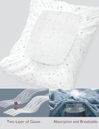 Momcozy Mini Crib Sheets 38"x26", Pack and Play Sheet - Image 5