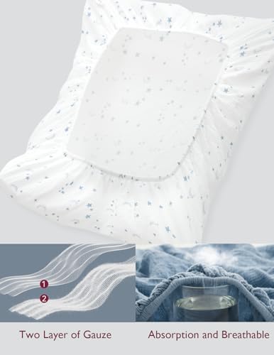 Momcozy Mini Crib Sheets 38"x26", Pack and Play Sheet - Image 5