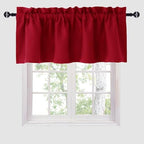 Hiasan Red Valance Curtains for Window 42 x 18 Inches 1 Panel by Hiasan