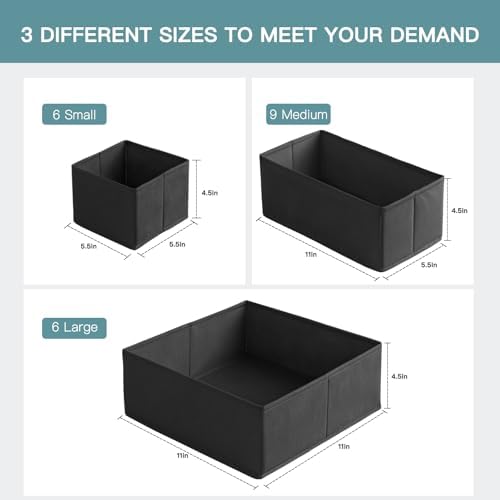 Criusia Drawer Organizer Clothes, 21 Pack Dresser Organizer - Image 2