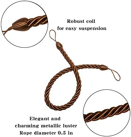 BEL AVENIR Curtain Rope Tiebacks, Drapery Rope Holdbacks - Image 2