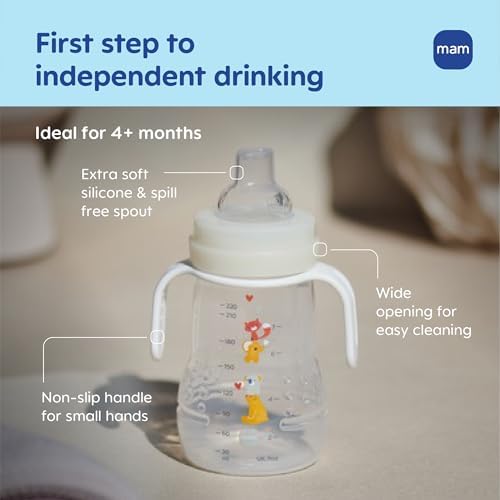 MAM 8 oz 2 In 1 Trainer & Sippy Spill-Proof Cup, 4+ Months, 2 Pack - Image 2
