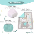 Elephant Crib Bedding Set Gray, Premium 3-Piece Baby Bedding Set Elephant - Image 3