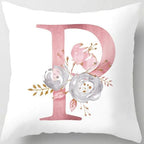 Pink Throw Pillow Covers Cute Alphabet Decorative Cushion Covers Square Letter by TillskuchThrowPillowCovers