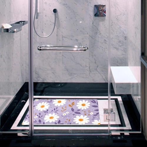 Bathtub Mat Non Slip 26.8x15.1 Inch, Daisy Flowers Shower Mat - Image 6
