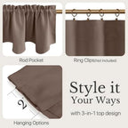 NICETOWN Cappuccino Blackout Scalloped Tier Drape - Image 3
