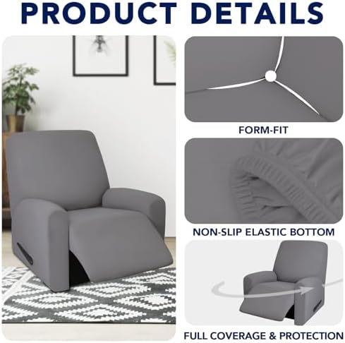 PureFit Waterproof Recliner Chair Cover Slipcovers - Image 4