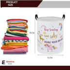 Essme Kids Laundry Basket, Unicorn Hamper Collapsible Waterproof Storage Bin - Image 2