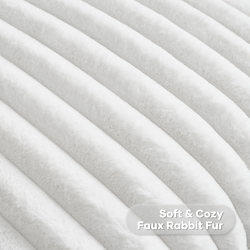 FUTEI Pack of 2 Faux Fur Throw Pillow Covers 24x24 Inch - Image 2