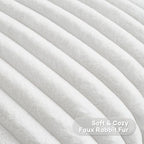 FUTEI Pack of 2 Faux Fur Throw Pillow Covers 22x22 Inch - Image 2