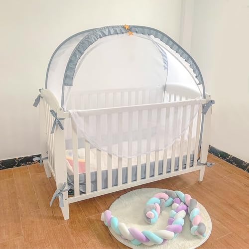 PandaEar Pop Up Crib Tent to Keep Baby from Climbing Out, Breathable Crib Net - Image 2