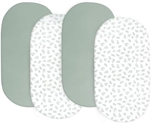 Baby Bassinet Sheets 4 Pack Compatible by Bilobanbabybedding