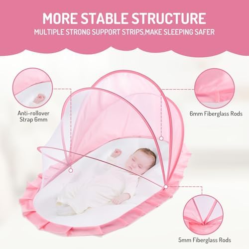 Folding Crib Net Mosquito Net for Baby – Kids Mosquito Netting Mesh Crib Canopy - Image 3
