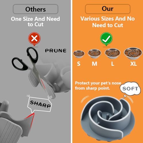 Slow Feeder Dog Bowls Insert, Animire Soft Silicone Slow Eating Food Bowl - Image 3