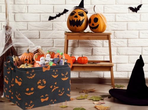 Rectangular Halloween Basket for Boys and Girls Kids Trick or Treat Pumpkin - Image 5