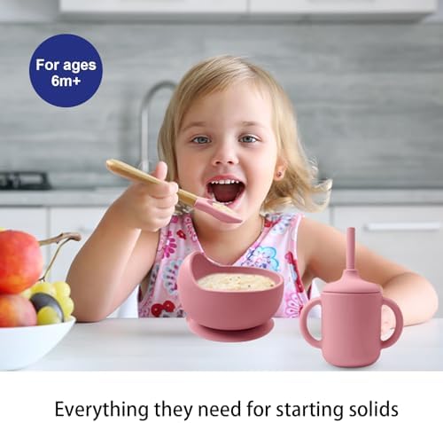 Silicone Baby Feeding Set 14 Pcs, Baby Led Weaning Set, Deep Red - Image 2