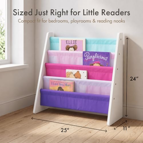 Humble Crew Kids Bookshelf, Montessori Front Facing Toddler Bookcase 4 Tier - Image 3