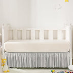 Light Grey Satin Crib Bed Skirt by Counfeisly