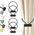 Hion Magnetic Curtain Tiebacks Black 4pcs, Curtain Holdbacks Hooks Holders by Hion