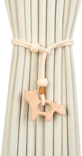 2 Pack Wooden Curtain Tiebacks by Unknown