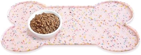 PWTAA Dog Food Mat Anti-Slip Silicone Dog Bowl Mat Thicker Pet Placemat by PWTAA