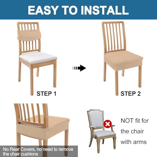 Smiry Waterproof Seat Covers for Dining Room Chairs - Image 5