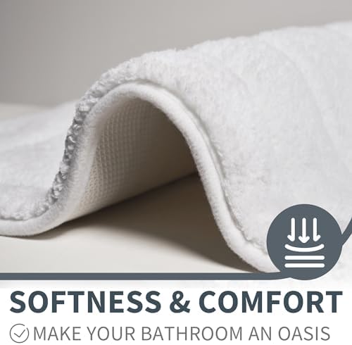 GRANNY SAYS White Bathroom Rugs Set 2 Piece, Non Slip Microfiber Bath Mats - Image 5