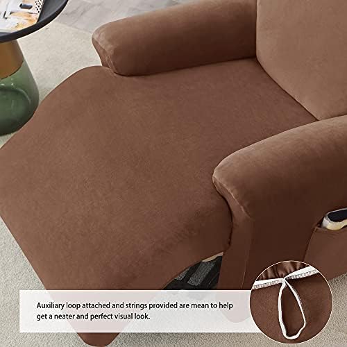 Stretch Recliner Covers, 4-Piece Ultra Soft Velvet Recliner Chair Slipcover - Image 5