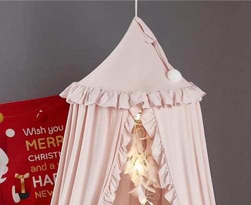 VETHIN Bed Canopy for Girls, Princess Round Dome Dreamy Mosquito Net Bedding - Image 5