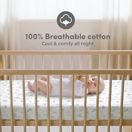 Cotton Crib Sheets 2 Pack – Sweety Fox Mini Fitted Sheets - Image 2