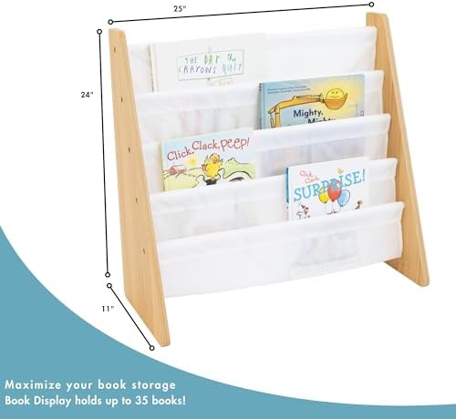 Humble Crew Kids Bookshelf, Montessori Front Facing Toddler Bookcase 4 Tier - Image 3