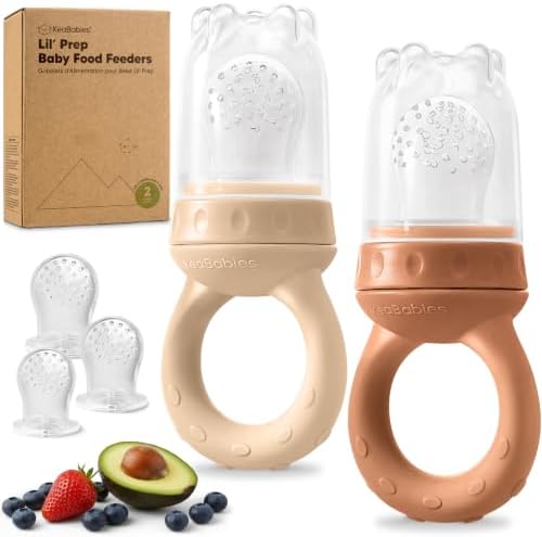 KeaBabies Baby Fruit Feeder 2pk, Silicone Baby Food Feeder by KeaBabies