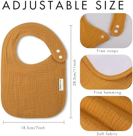 Muslin Baby Bibs for Drooling and Teething, Bibs for Boys Girls - Image 6