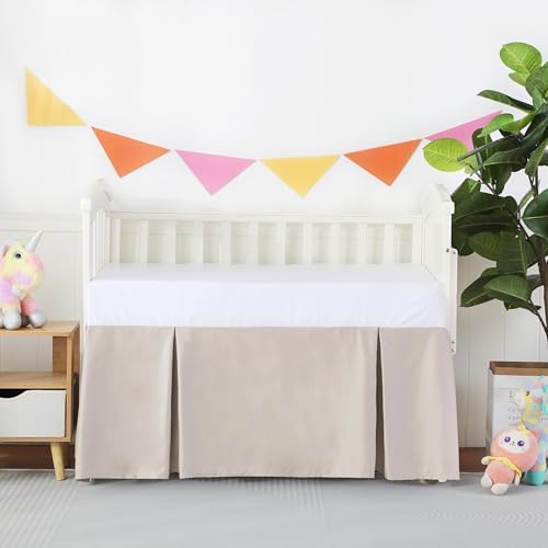 Crib Skirt Dust Ruffle, 100% Egyptian Cotton 400 Thread Count Soft Breathable by ShunjieHome