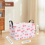 Rectangular Cherry Storage Basket Fabric Hamper - Image 2
