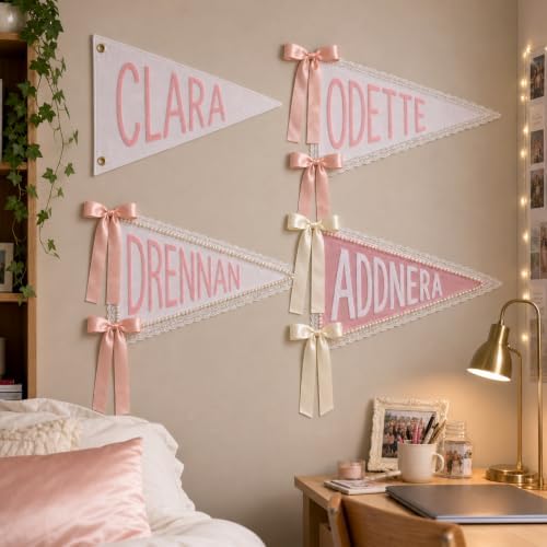 Personalized Name Embroidered Pennant Canvas Banner - Image 6