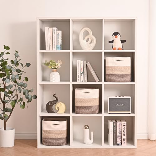 ICERZCZ 11 Inch Cube Storage Bins, Storage Cube Organizer Bins, Woven Cotton - Image 3