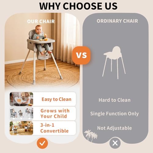 3-in-1 High Chair for Babies and Toddlers, Infant to Toddler Seating&Dining - Image 2